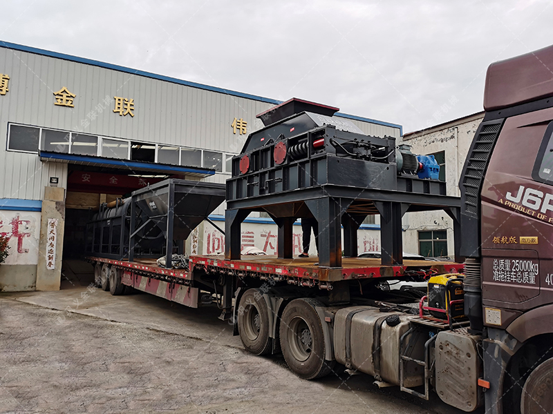 大型雙齒輥破碎機(jī) 無(wú)軸滾筒篩分機(jī)發(fā)貨圖片